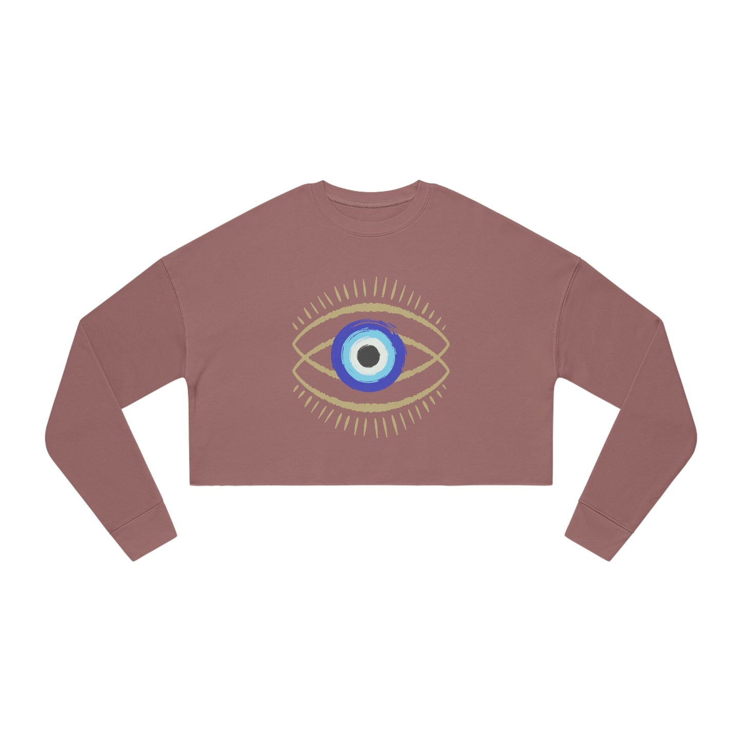 Evil Eye Protection Cropped Sweatshirt - Fashionable Defense Against Negativity